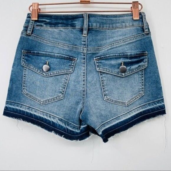 Treasury brand shorts blue denim high rise bleached size 0 BoxS - Picture 3 of 4